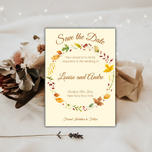 Invitación Caída Boda Rustica de Bosques de Otoño Salva la Fe