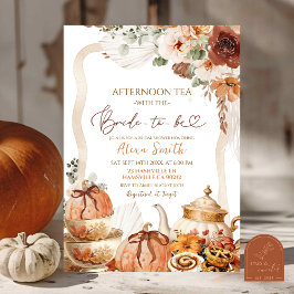 Invitación Caída Boho Coquette Calabaza Tea Fiesta Ducha de n