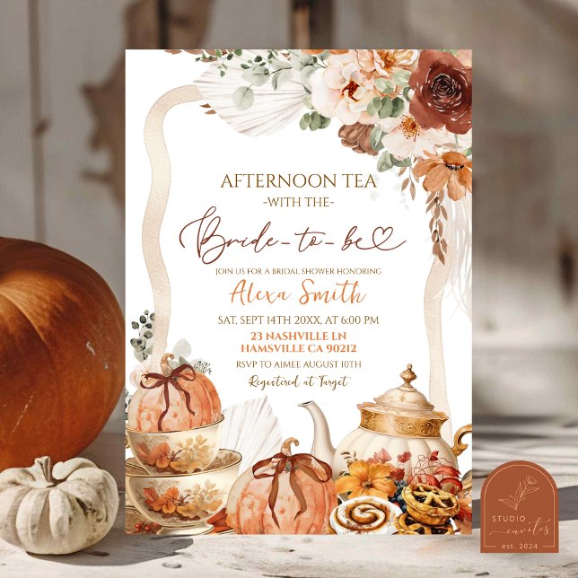 Invitación Caída Boho Coquette Calabaza Tea Fiesta Ducha de n (Subido por el creador)