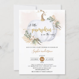 Invitación Caída Boho Pampas Pequeña Calabaza Baby Shower