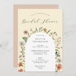 Invitación Caída Boho Spring Wildflower Arch Bridal Shower