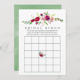 Invitación Caída Bridal Shower Floral Bingo