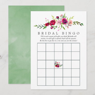 Invitación Caída Bridal Shower Floral Bingo