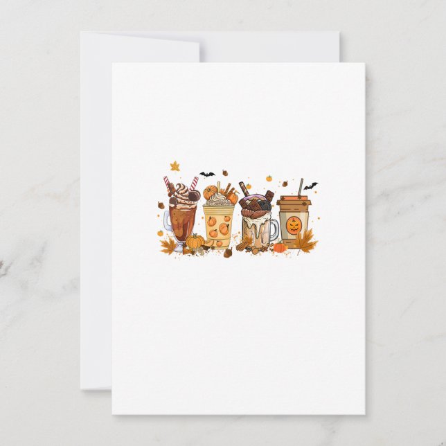 Invitación Caída Café Calabaza Spice Latte Thankding Coffe (Anverso)