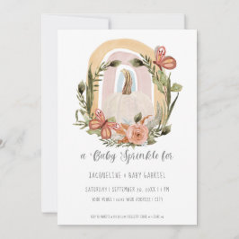 Invitación Caída Calabaza Arcoiris Mostaza Azul Rubor Arte fl