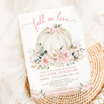 Invitación Caída Calabaza Ducha Bridal Flores Rosa Rubor<br><div class="desc">Con una elegante composición de una calabaza acuarela de bonito adornada con flores y vegetación rosa rubor, este adorable diseño seguro que impresionará Haga clic en el botón "personalizar más" si desea reorganizar y formatear el estilo y la ubicación del texto. Viene con una parte posterior de rayas rosadas y...</div>