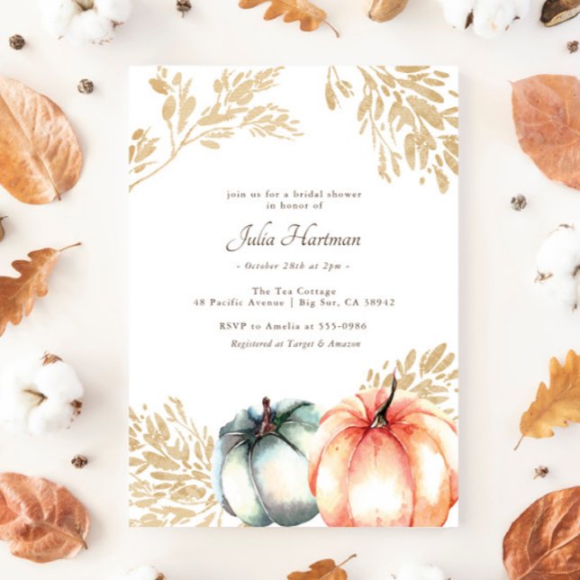 Invitación Caída Calabaza Oro Trigo Ducha de novia (Subido por el creador)