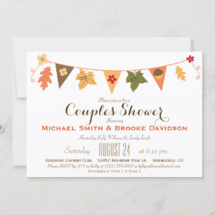 Invitación Caída Color Sale Parejas De Bunting Ducha De Boda