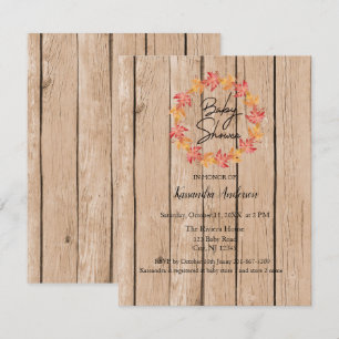 Invitación Caída Coloridas hojas Wreath Baby Shower