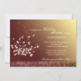 Invitación Caída Dandelions Brown Ombre Bridal Shower