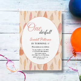 Invitación Caída de Acuarela deja al País Boho Primer Cumplea