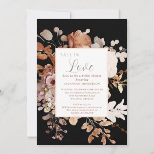 Invitación Caída de acuarela en amor Floral Ducha de novia ne