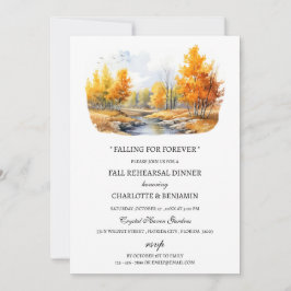 Invitación Caída de acuarela o ensayo del tema del otoño cena