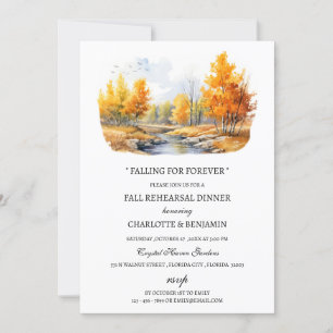 Invitación Caída de acuarela o ensayo del tema del otoño cena