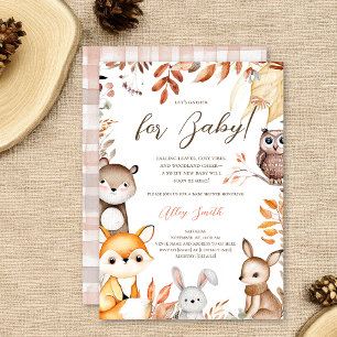 Invitación Caída de animales de Woodland Rustic Otumn Baby Sh