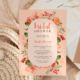 Invitación Caída de Boho caída de terracota escritura floral 