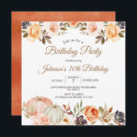 Invitación Caída de calabaza 30 cumpleaños Fiesta Rústico Flo<br><div class="desc">Completo de calabaza 30 cumpleaños Fiesta Rustic Floral perfecto para invitación de otoño o otoño</div>