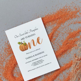 Invitación Caída de calabaza de otoño Fiesta de primer cumple