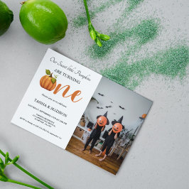 Invitación Caída de calabaza de otoño Fiesta de primer cumple