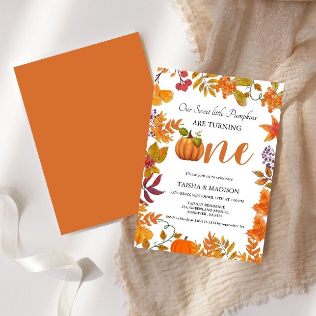 Invitación Caída de calabaza de otoño Fiesta de primer cumple (Subido por el creador)