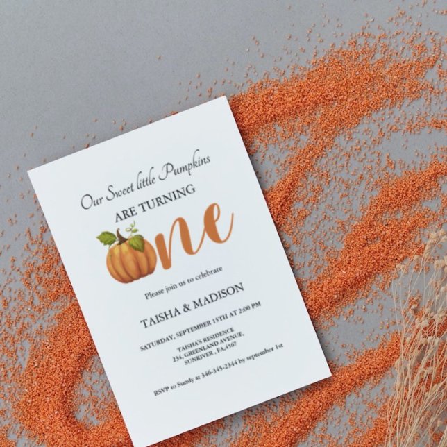 Invitación Caída de calabaza de otoño Fiesta de primer cumple (Subido por el creador)