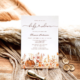 Invitación Caída de calabaza Flores salvajes pradera Baby Sho