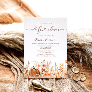 Invitación Caída de calabaza Flores salvajes pradera Baby Sho