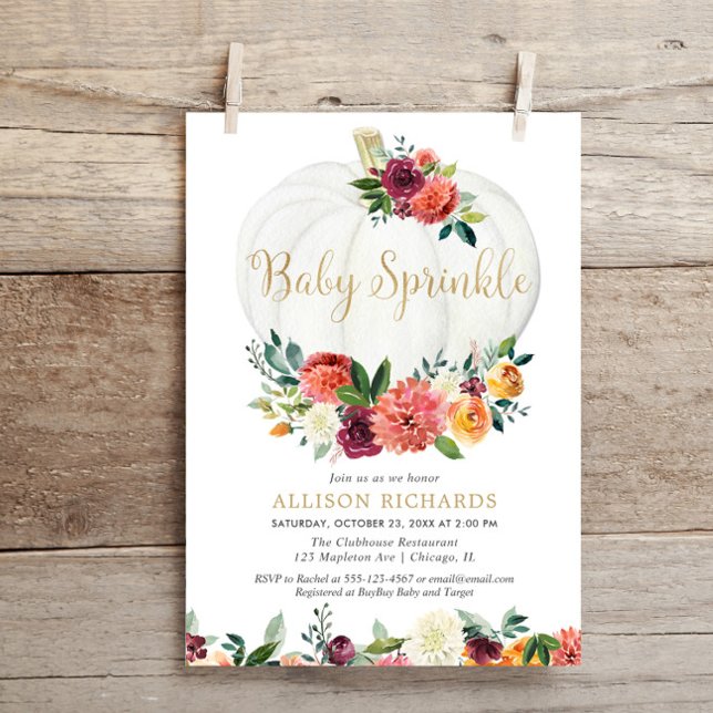 Invitación Caída de calabaza neutra de género rociar a bebé (Subido por el creador)