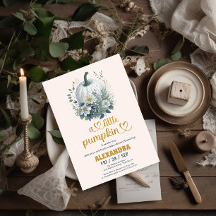 Invitación Caída de calabaza pequeña acuarela floral