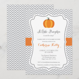 Invitación Caída de calabaza pequeña Baby Shower, Naranja neu