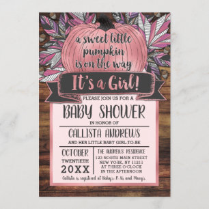 Invitación Caída de calabaza pequeña deja Baby Shower de made