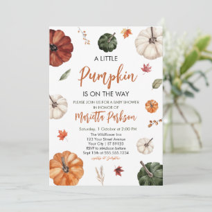 Invitación Caída de calabaza Pequeña Sexo Neutral Baby Shower