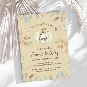 Invitación Caída de calabaza Primer Cumpleaños