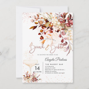 Invitación Caída de color de agua Rústica Eucalyptus Brunch B