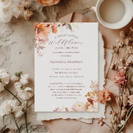 Invitación Caída de Flores Blancas Pequeña Flor Silvestre Bab