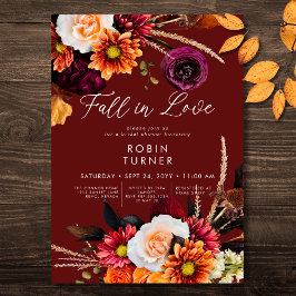 Invitación Caída De Flores De Boho De Rústico Oscuro Enamorad