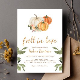 Invitación Caída De Flores De Calabaza En Amor Ducha De Novia