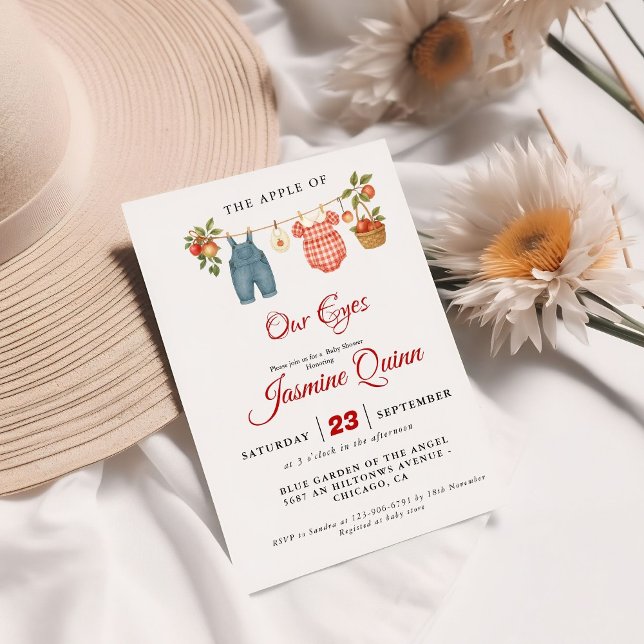 Invitación Caída de fruta de Apple ducha de bebé Rociar el be (Subido por el creador)