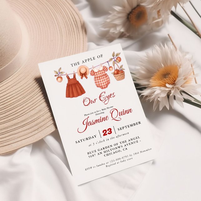Invitación Caída de fruta de Apple ducha de bebé Rociar el be (Subido por el creador)