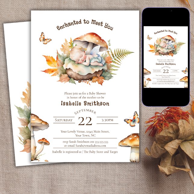 Invitación Caída de hadas encantadas Autumn Woodland Baby Sho (Subido por el creador)