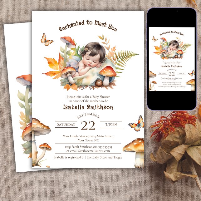 Invitación Caída de hadas encantadas Autumn Woodland Baby Sho (Subido por el creador)