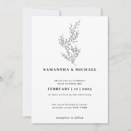 Invitación Caída de Ivy Floral Boho Indie Botanica transparen