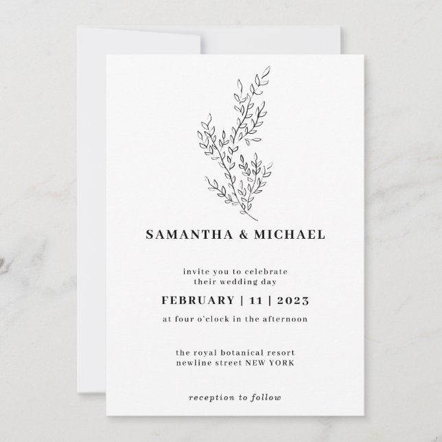 Invitación Caída de Ivy Floral Boho Indie Botanica transparen (Anverso)