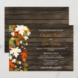 Invitación Caída de la Boda Rustic Barn Wood Invita a la Boda