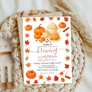 Invitación Caída de la calabaza de café Otoño Ducha de bebé