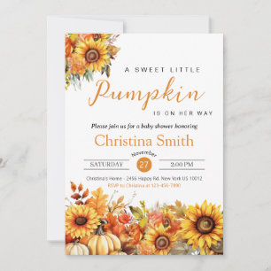 Invitación Caída de la calabaza Pequeña Baby Shower del giras