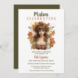 Invitación Caída de la Cosecha de Mabon Hadas Retro Equinox
