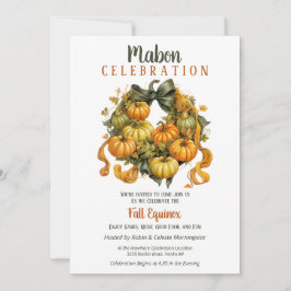 Invitación Caída de la Cosecha de Mabon Wreath de calabaza eq