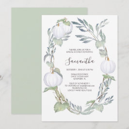 Invitación Caída de la ducha de la novia de calabaza blanca