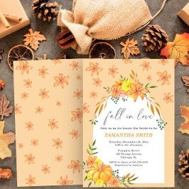 Invitación Caída de la ducha de novia Calabaza y flores Arco